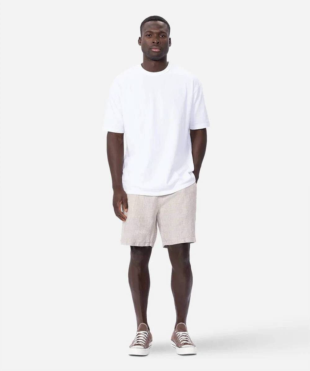 NEW INDUSTRIE the marina linen short in yd wheat